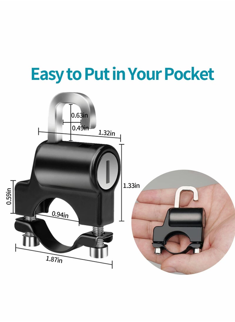 Excefore Motorcycle Helmet Lock Anti-Theft, Security Aluminum Alloy Iron Black Padlock, Handlebar Mount  - Image 3