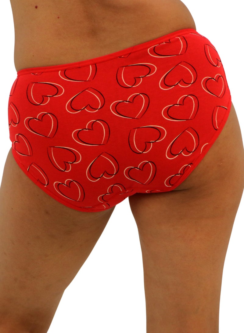 JOANNA JOANNA 123083 Women's Big Heart Design Mid Rise 3-Pack Panties, Multicolor  - Image 4