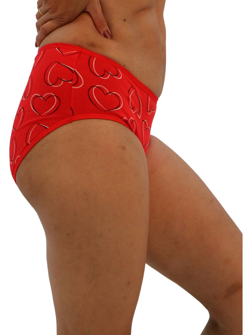 JOANNA JOANNA 123083 Women's Big Heart Design Mid Rise 3-Pack Panties, Multicolor  - Image 3