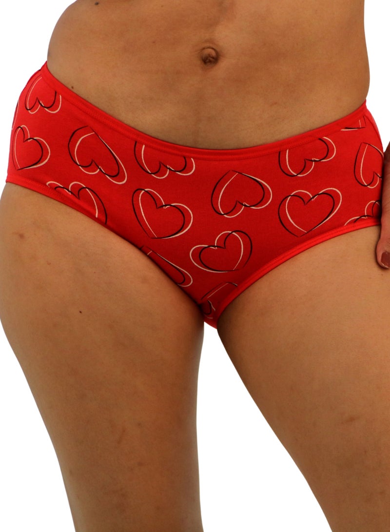 JOANNA JOANNA 123083 Women's Big Heart Design Mid Rise 3-Pack Panties, Multicolor  - Image 2