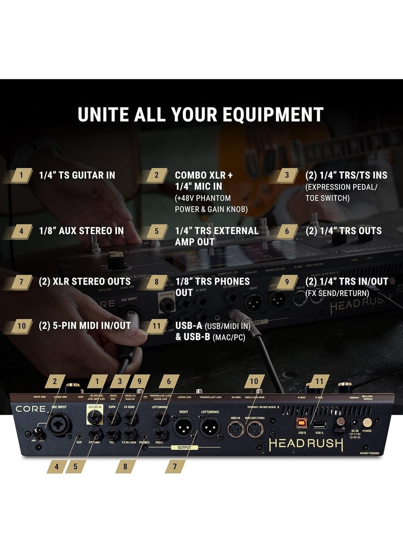 Headrush Core Guitar Multi-effect/Amp Modeler/Vocal Processor Unit
