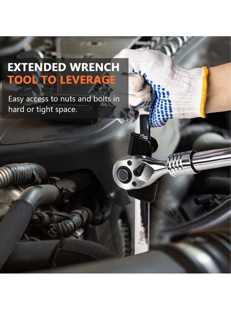 KASTWAVE - Wrench Extender Adaptor for 1/2 Inch Drive Breaker Bars 21 mm Hex Drive Wrench Extender Tool Upgrade Torque Easy to Remove Stubborn Nuts and Bolts for Heavy Equipment Technicians - Image 1