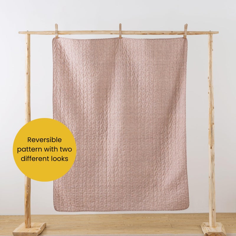 SLPR Cotton Quilted Throw Blanket, 50" x 60" Floral Farmhouse Patchwork Quilt, Shabby Chic Patchwork Throw Lap Quilt for Couch, Secret Garden - Image 5