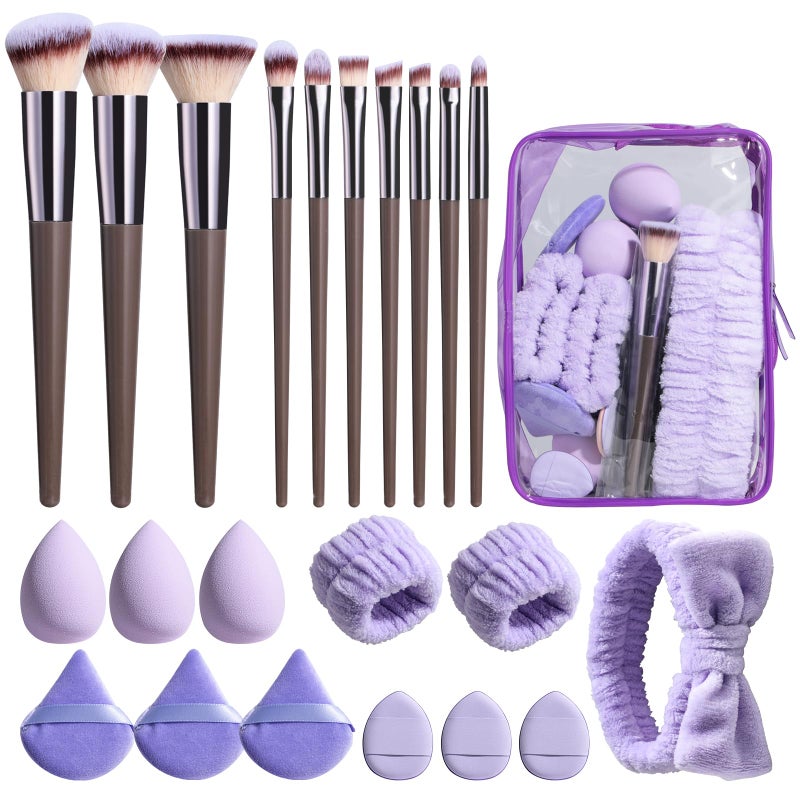 BS Mall BS-MALL Makeup Brushes Set 23 Pcs with Finger Sponge â€“ Essential Tools,travel set - Image 1