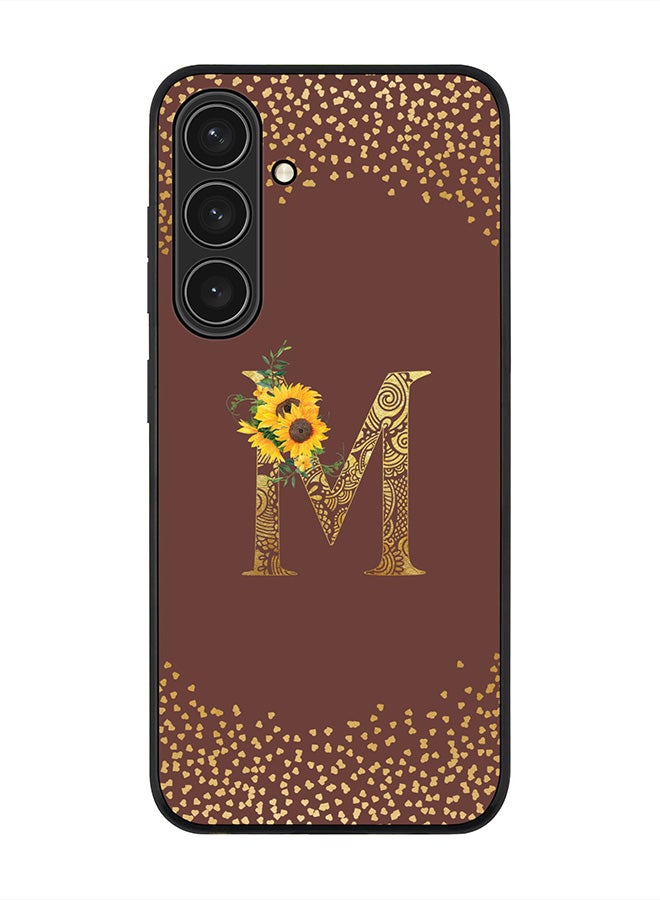 Stylizedd For Samsung Galaxy S25+ / S25 Plus 5G Case,Slim fit Camera Protection, Shockproof Thin Phone cover  - Custom Floral Monogram - M  (Brown ) - Image 1