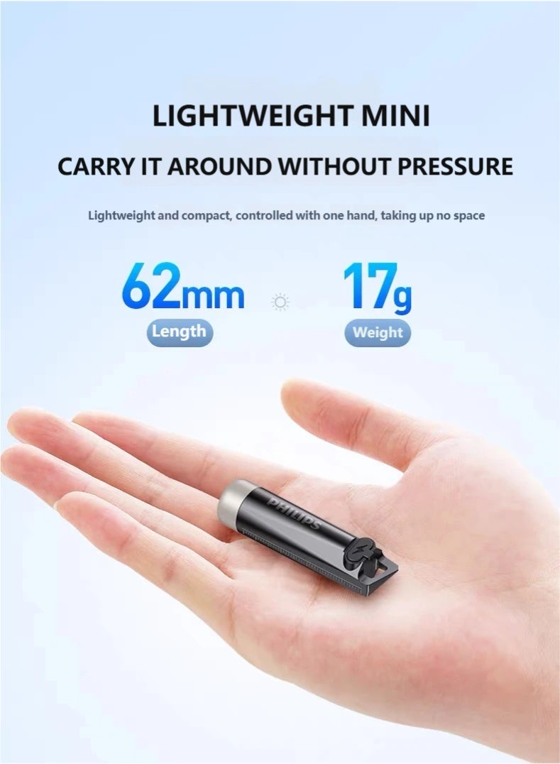 فيليبس Philips SFL1121 Keychain Flashlight - Portable Multifunctional High-power Mini Torch BLACK - Image 3