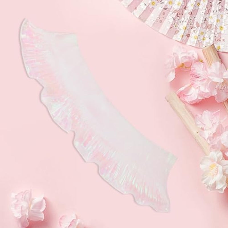 14.76 Feet Iridescent White Ruffle Ribbon - Pleated Organza Chiffon Tulle Lace Fabric Trim, tive Ruffle Lace Border for Sewing, Dress, Bag, Costume and Cake Decor - Image 4