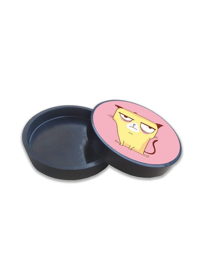 Tinywalk Fancy cat Push Coaster for Kids Wooden Printed Coaster (4X4) inch Set of 4 Pieces - Image 3