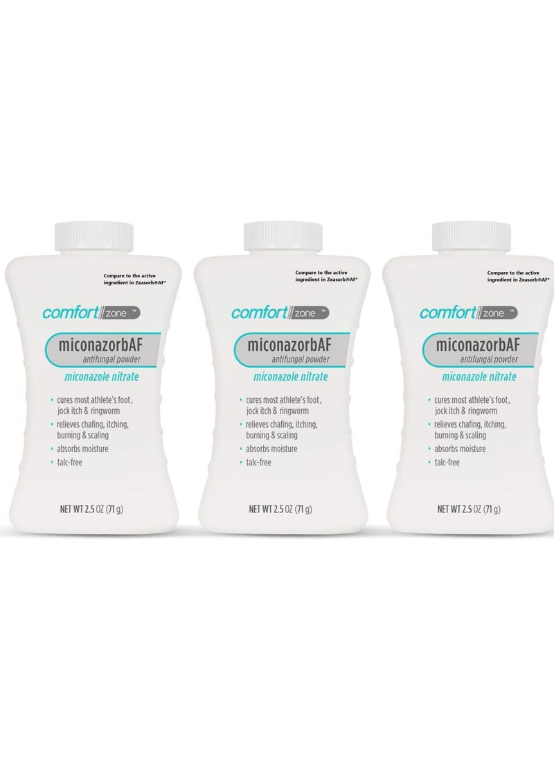 Comfort Zone Antifungal powder for the feet 2.5oz (71g) 3 Pack  - Image 1