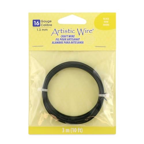 Artistic Wire, 16 Gauge Tarnish Resistant Colored Copper Craft Wire, Black, 10 ft - Image 1