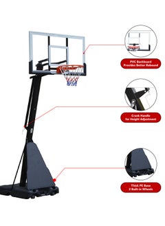 Yalla HomeGym Adjustable Height 7.5 to 10FT Portable Basketball Hoop 54 Inch Professional Backboard with portable Wheels  - Image 2