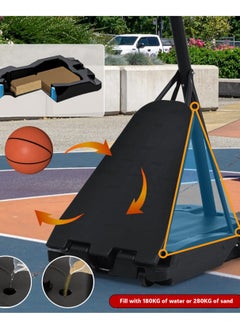 Yalla HomeGym Adjustable Height 7.5 to 10FT Portable Basketball Hoop 54 Inch Professional Backboard with portable Wheels  - Image 3