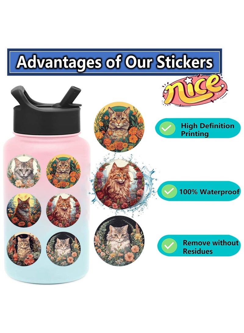ORAINBOW 50 PCS Cat Stickers Cute Animal Aesthetics Kawaii Waterproof Vinyl Decal for Journaling Laptop Scrapbook Water Bottles Phone Caps Luggage for Adults Teens Kids Women  - Image 4