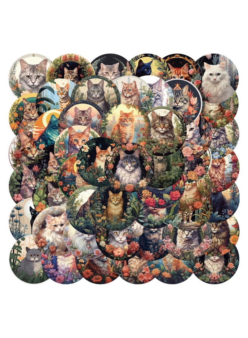 ORAINBOW 50 PCS Cat Stickers Cute Animal Aesthetics Kawaii Waterproof Vinyl Decal for Journaling Laptop Scrapbook Water Bottles Phone Caps Luggage for Adults Teens Kids Women  - Image 1