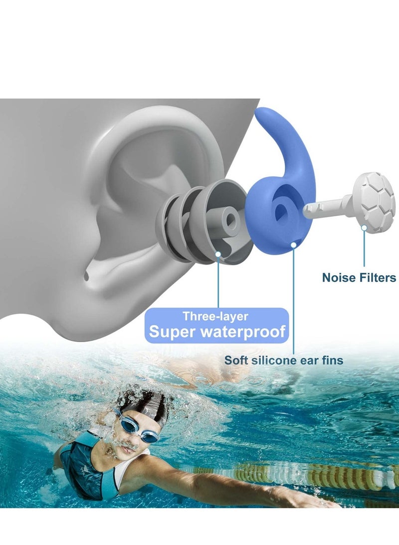 SYOSI Swimming Ear Plugs Waterproof Earplugs - 3 Pairs Silicone Reusable Swim Ear Plugs for Adult Kids, Water Sports Earplugs for Showering, Bathing, Surfing - Keep Ear Water Out. - Image 4