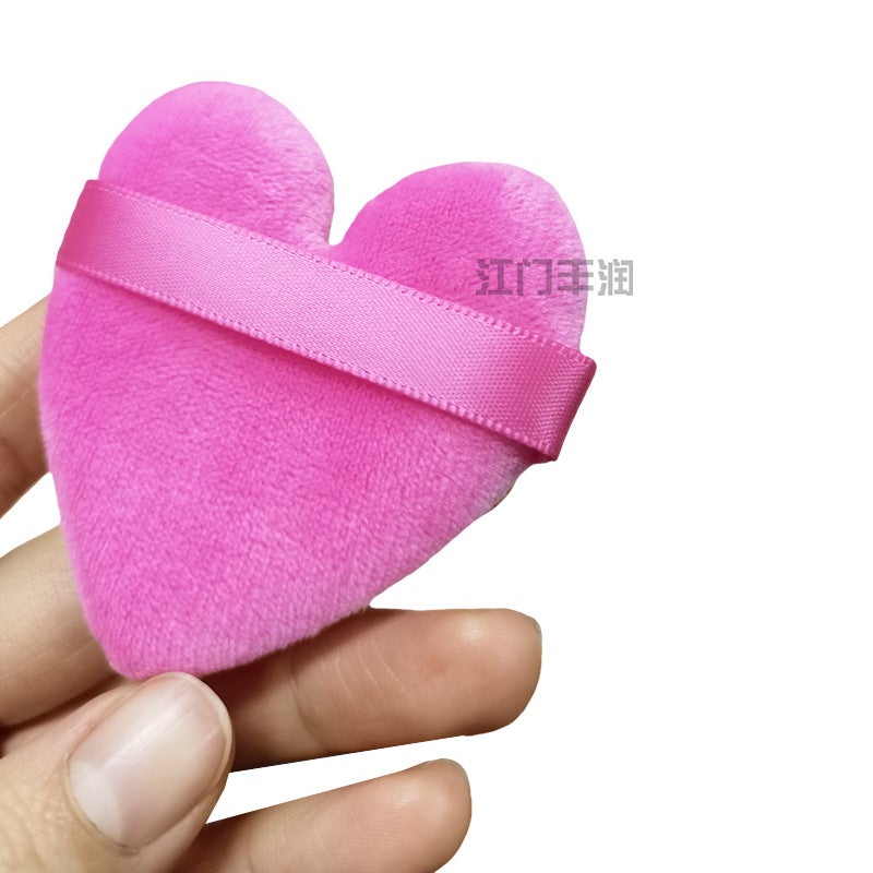 Linglong Heart-Shaped Powder Puff, Soft Velvet Makeup Sponge for Loose and Pressed Powders - Image 3