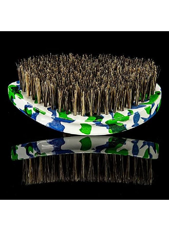 TORINO PRO WAVE BRUSHES BY BRUSH KING - Torino Pro Curve Wave Brush 175 Medium 100% Boar Bristle Curved 360 Wave Palm Brush Great For Laying Down 360 Waves And Use Before Using Wave Cap Or Durag Luxury Wave Brush For Men 360 - Image 1