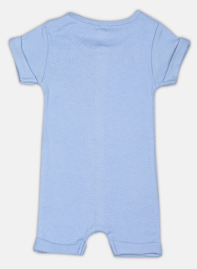 TiniBerry Cotton Rompers Sleepsuits Jumpsuit Knee Lant Rompers Bodysuits Cotton Half Sleeve Rompers Gift Set Half Sleeves Onesies for Infant Pack of 3 (3-6 Months, Pink Rani Light Blue) - Image 5