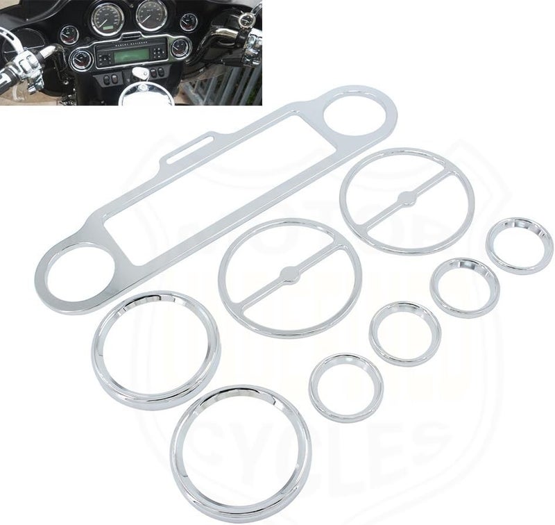 Wivplex Motorcycle Gauge Trim Ring Kit for Harley - Image 3