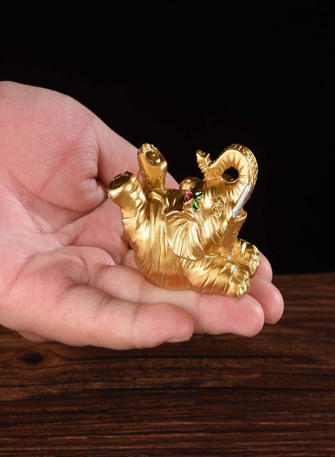BRASSTAR Resin Statue Thai Eight Elephants 1.8” Home Office Feng Shui Decor Collection Figurine Love Wealth Luck Gather PTZD048(Golden) - Image 3