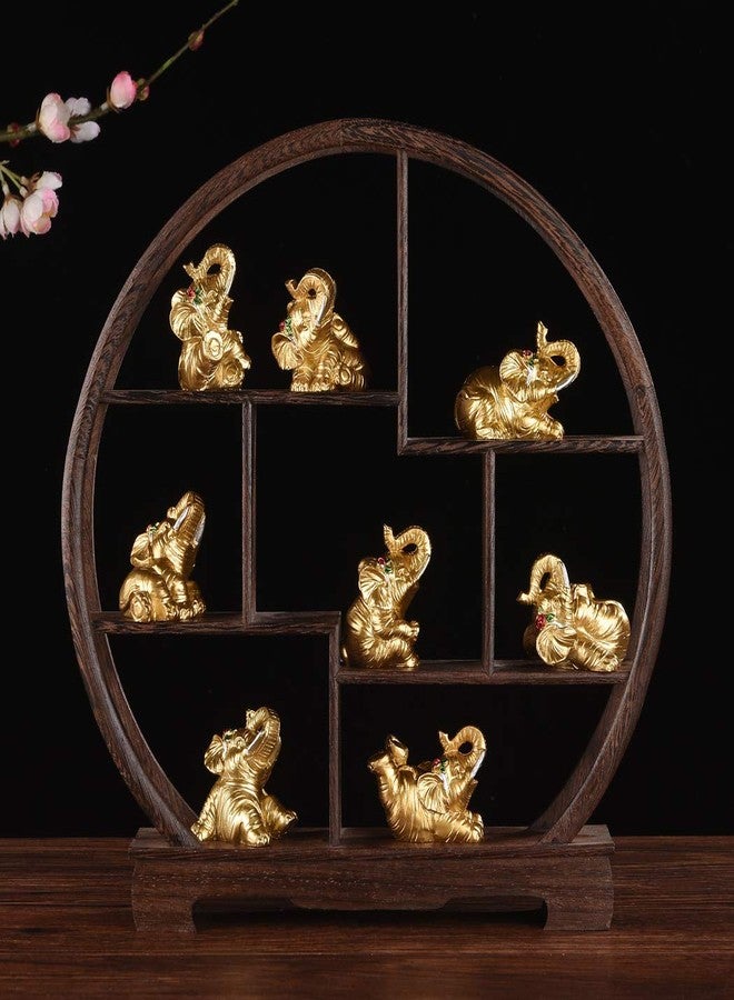 BRASSTAR Resin Statue Thai Eight Elephants 1.8” Home Office Feng Shui Decor Collection Figurine Love Wealth Luck Gather PTZD048(Golden) - Image 4