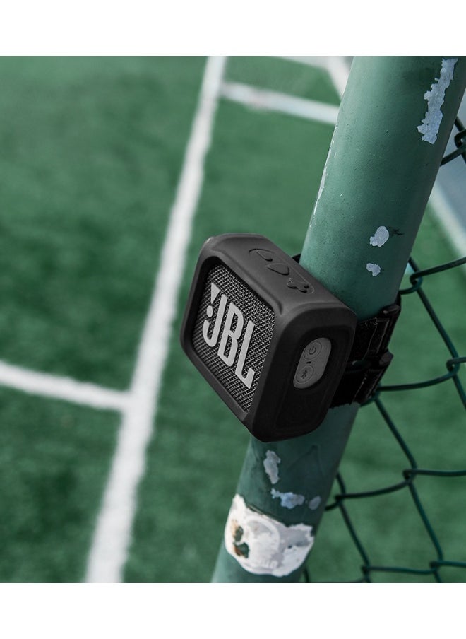 ماركة غير محددة - جسم سيليكون بديل لمكبر الصوت بلوتوث متوافق مع JBL GO3 خفيف الوزن للغاية ومضاد للماء (أسود) - Image 1