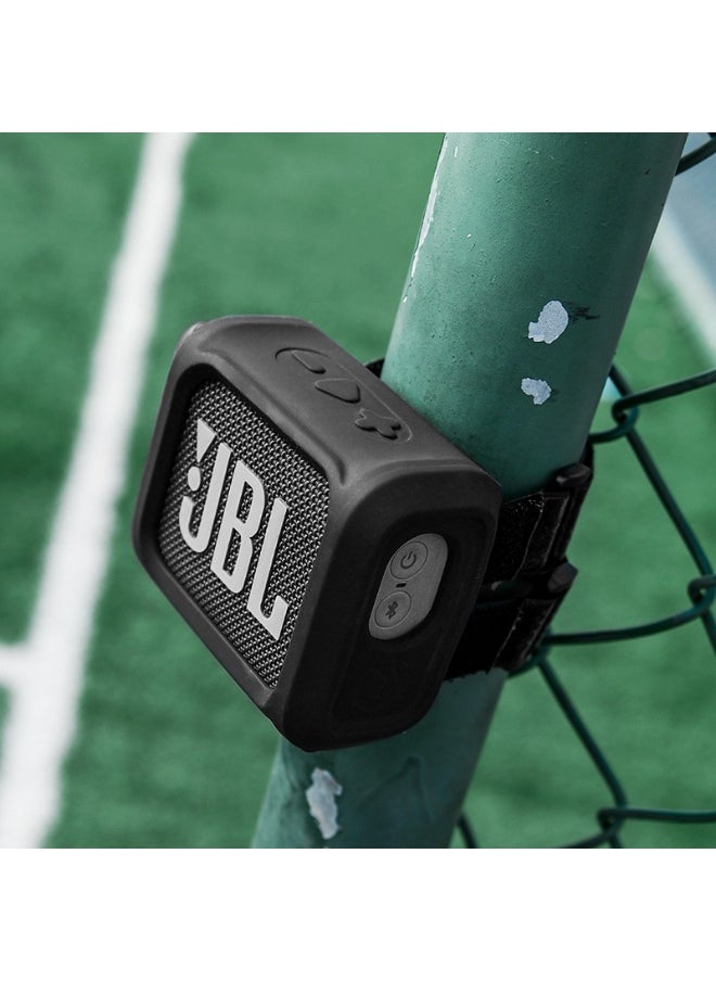 ماركة غير محددة - جسم سيليكون بديل لمكبر الصوت بلوتوث متوافق مع JBL GO3 خفيف الوزن للغاية ومضاد للماء (أسود) - Image 1