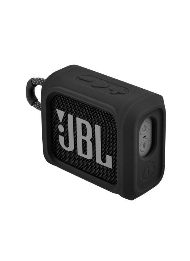 ماركة غير محددة - جسم سيليكون بديل لمكبر الصوت بلوتوث متوافق مع JBL GO3 خفيف الوزن للغاية ومضاد للماء (أسود) - Image 1