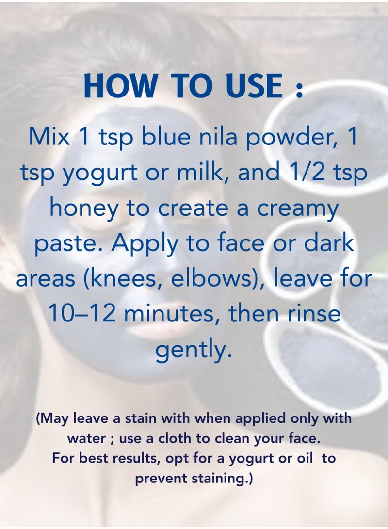 Tecolli Original Moroccan Blue Nila Clay Powder 200g – Pure & Natural Face Mask for Skin Brightening, Purifying, and Whitening - Image 2
