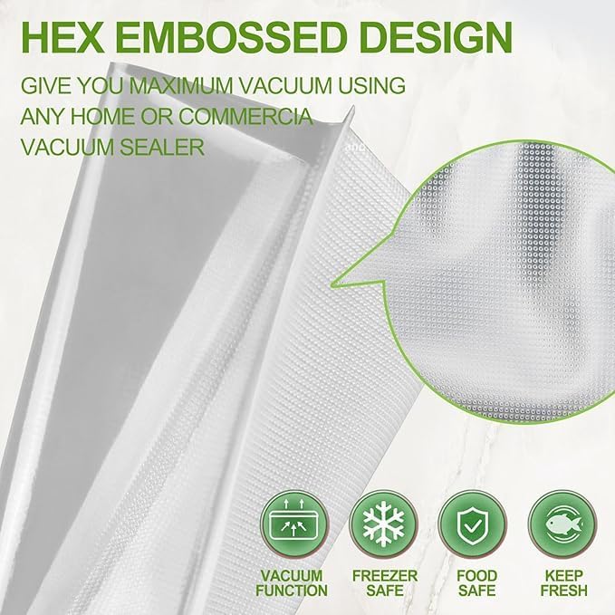 GBEX Commercial Grade Embossed Food Vacuum Bags PreCut Food Saver Bags for Sous Vide Meal Prep and Storage BPA Free Vacuum Sealer Bags for Food 20 30100pcs - Image 5