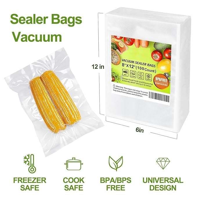 GBEX Commercial Grade Embossed Food Vacuum Bags PreCut Food Saver Bags for Sous Vide Meal Prep and Storage BPA Free Vacuum Sealer Bags for Food 20 30100pcs - Image 2