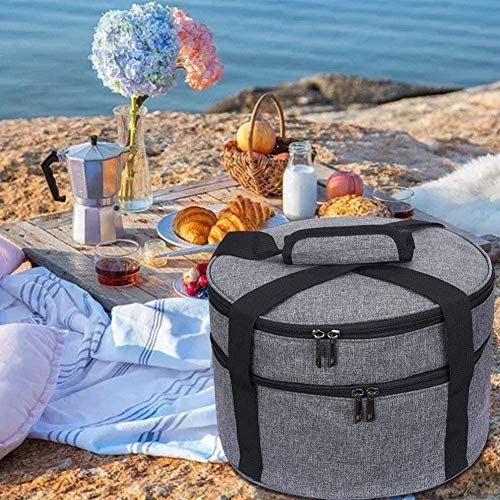 QCWN Casserole Carrier,Insulated Pie Carrier with Lid and Handle,Pie Carrier for Transport Pie Holders for Multiple Pies,Pie Carrying Case Casserole Carriers for Hot or Cold Food Picnic Pizza.12.5 Inch - Image 5
