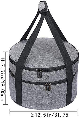 QCWN Casserole Carrier,Insulated Pie Carrier with Lid and Handle,Pie Carrier for Transport Pie Holders for Multiple Pies,Pie Carrying Case Casserole Carriers for Hot or Cold Food Picnic Pizza.12.5 Inch - Image 2