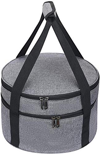 QCWN Casserole Carrier,Insulated Pie Carrier with Lid and Handle,Pie Carrier for Transport Pie Holders for Multiple Pies,Pie Carrying Case Casserole Carriers for Hot or Cold Food Picnic Pizza.12.5 Inch - Image 1