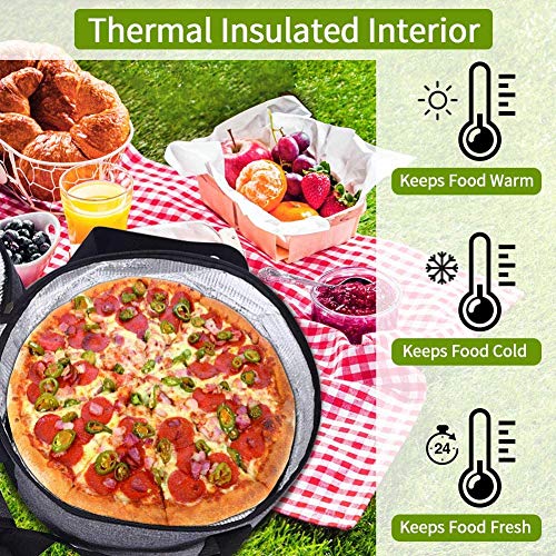 QCWN Casserole Carrier,Insulated Pie Carrier with Lid and Handle,Pie Carrier for Transport Pie Holders for Multiple Pies,Pie Carrying Case Casserole Carriers for Hot or Cold Food Picnic Pizza.12.5 Inch - Image 3
