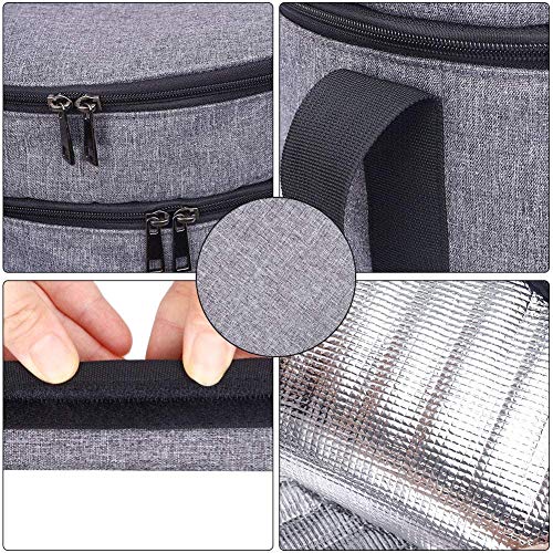 QCWN Casserole Carrier,Insulated Pie Carrier with Lid and Handle,Pie Carrier for Transport Pie Holders for Multiple Pies,Pie Carrying Case Casserole Carriers for Hot or Cold Food Picnic Pizza.12.5 Inch - Image 4