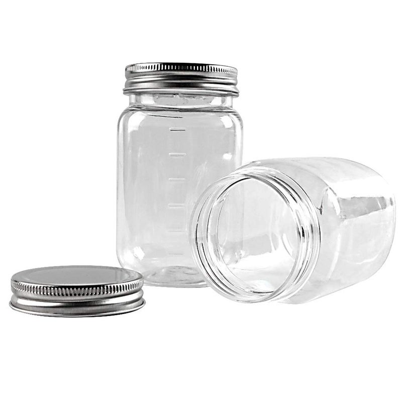 Novelinks novelinks 16 Ounce Clear Plastic Jars Containers With Screw On Lids - Refillable Round Empty Plastic Slime Storage Containers for Kitchen & Household Storage - BPA Free (20 Pack)  - Image 5