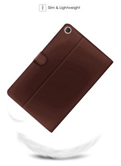 اوميكر حافظة جلدية عالية الجودة مع حامل مغناطيسي لهاتف Huawei MatePad SE 2022 10.4 بوصة بني  - Image 4