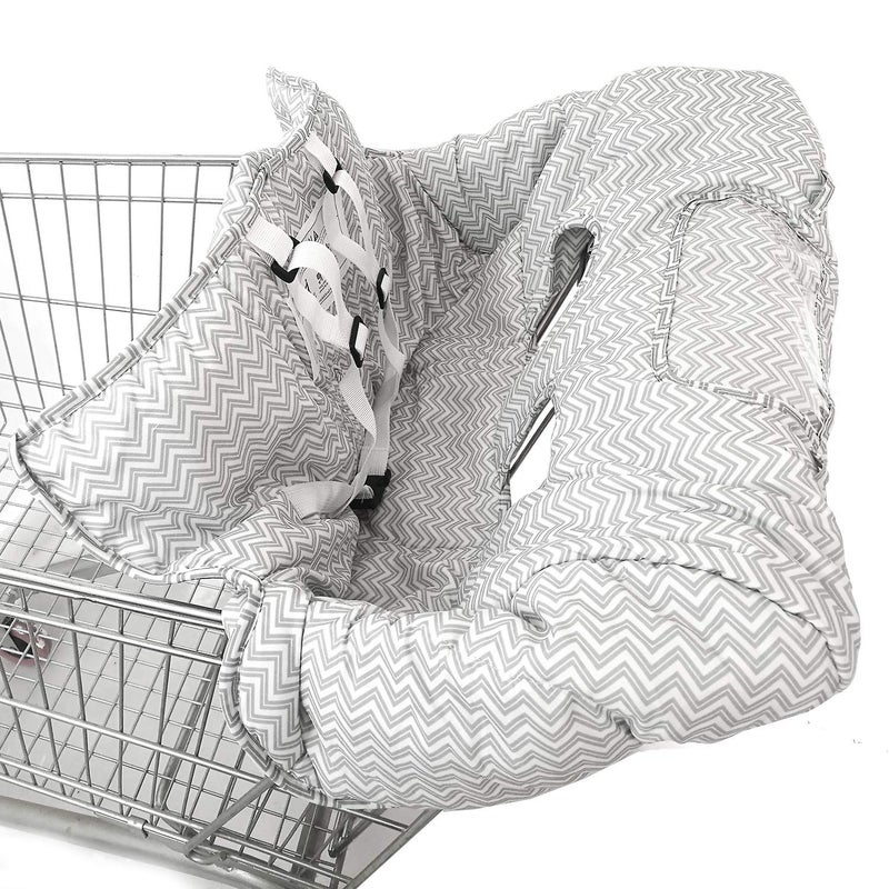 Kepler Brands Premium Shopping Cart Cover & High Chair Cover, Easy Install, Harness System, Soft Comfort Cushioning, Universal Size (Chevron) - Image 1