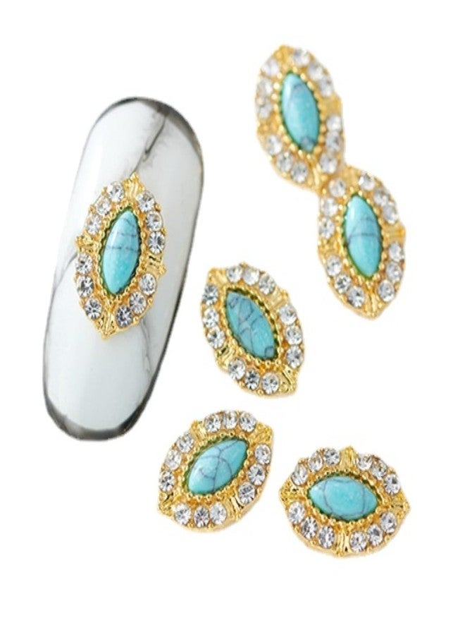SIXAOAZZ 3D Turquoise Western Nail Ornament Mix Blue, White, and Pink Turquoise Charms Nail Art Gemstone Nail Art Jewelry Flower Heart Acrylic Nail Phone Case Card Women's DIY Decoration Products Home (20pcs) - Image 5