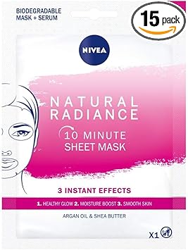 NIVEA 10 Minute Natural Radiance Sheet Mask Pack of 15 - Image 1