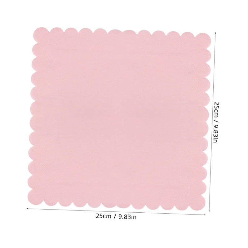 150 Light Pink Scalloped Paper Napkins for Birthday Dinner Party Supplies - Image 3