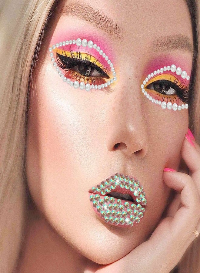 Bilizar 6 Sheets Bindi Dots Face Jewels Face Jewelry For Women Face Gems Stick On Eye Forehead Crystals Sticker Tears Rainbow Pearl Rhinestones For Makeup Party Festival Accessory Nail Art Decoration - Image 4