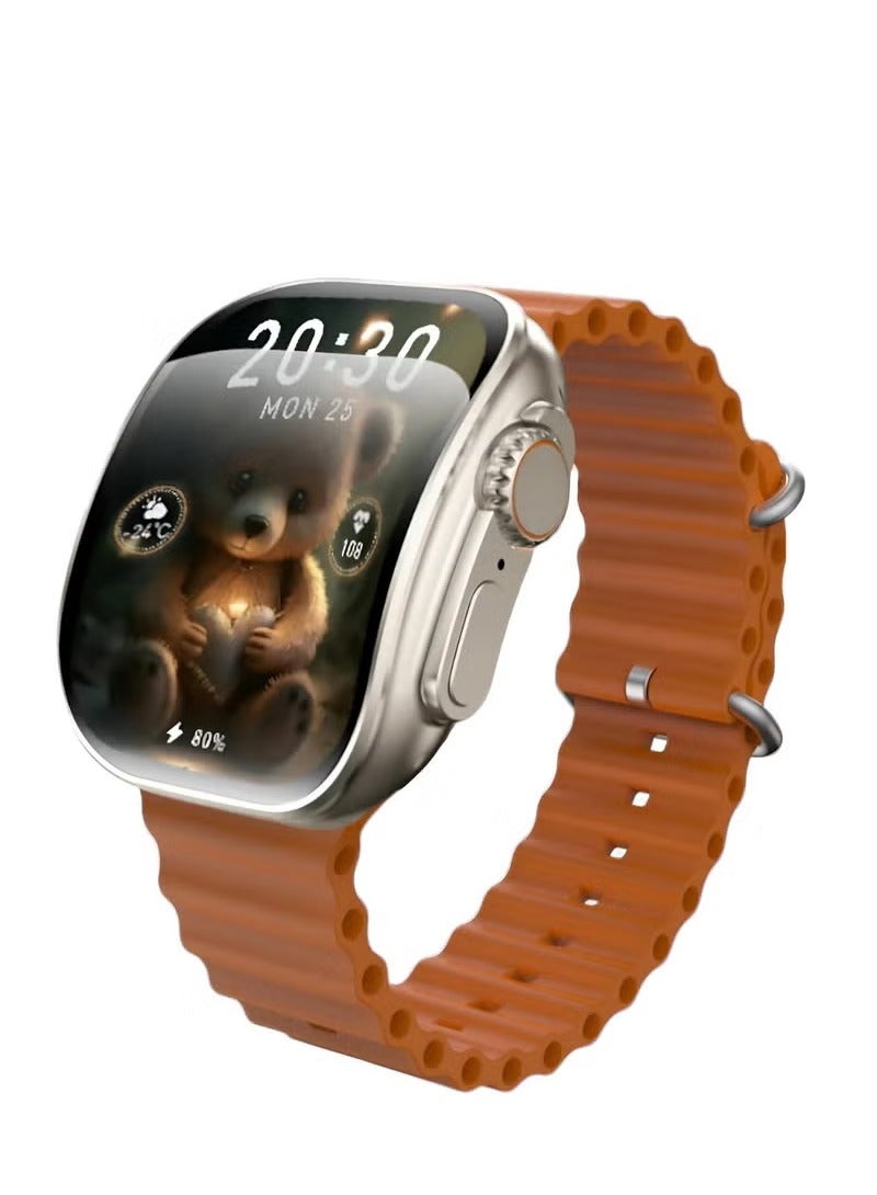 W&O X10 Ultra 3 Smart Watch 49mm – Curved Screen – Orange - Image 1