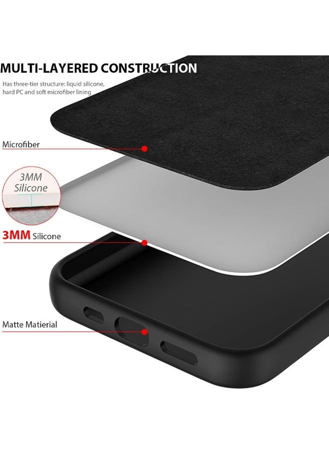 جراب نانو سيليكون متوافق مع هاتف Apple iPhone 12 mini 2020، غطاء حماية كامل ناعم مقاوم للصدمات من مطاط السيليكون السائل - أسود - Image 2