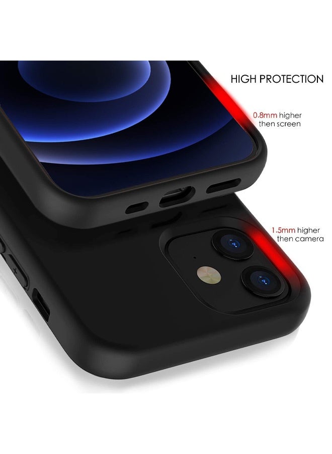 جراب نانو سيليكون متوافق مع هاتف Apple iPhone 12 mini 2020، غطاء حماية كامل ناعم مقاوم للصدمات من مطاط السيليكون السائل - أسود - Image 3