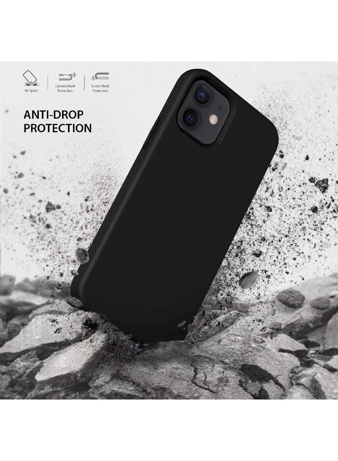 جراب نانو سيليكون متوافق مع هاتف Apple iPhone 12 mini 2020، غطاء حماية كامل ناعم مقاوم للصدمات من مطاط السيليكون السائل - أسود - Image 4