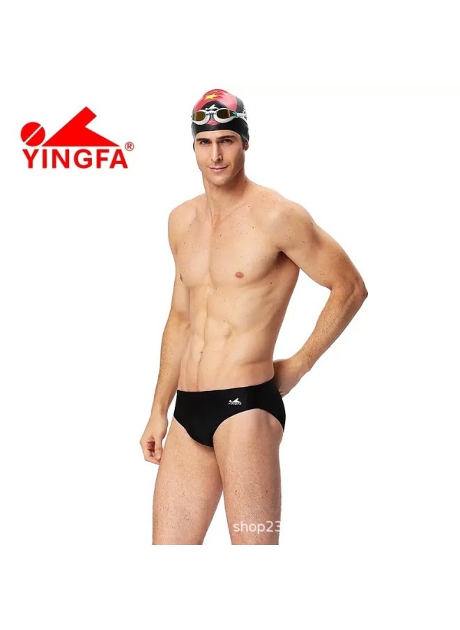 Generic Yingfa 9202 Triangle Swimming Trunks Men's Professional Quick-dry Competition Racing Training Equipment Swimming Pool Special Swimming Trunks-Color:9202-1 Black-  - Image 2