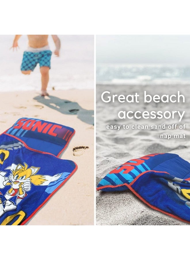 فرانكو بساط قيلولة سونيك ذا هيدجهوج الناعم مقاس 21 (عرض) × 45 (طول) مع وسادة وبطانية مثالية للعناية النهارية في مرحلة ما قبل المدرسة والسفر (منتج مرخص رسميًا بنسبة 100%) - Image 4