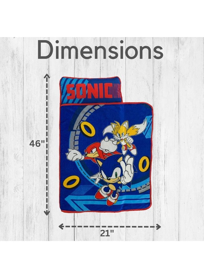 فرانكو بساط قيلولة سونيك ذا هيدجهوج الناعم مقاس 21 (عرض) × 45 (طول) مع وسادة وبطانية مثالية للعناية النهارية في مرحلة ما قبل المدرسة والسفر (منتج مرخص رسميًا بنسبة 100%) - Image 5